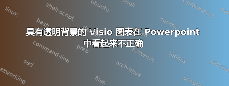 具有透明背景的 Visio 图表在 Powerpoint 中看起来不正确