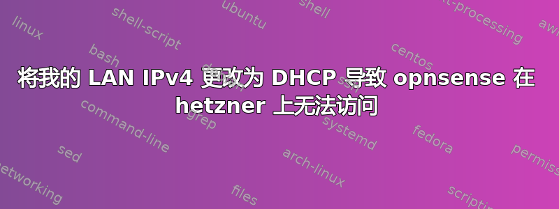 将我的 LAN IPv4 更改为 DHCP 导致 opnsense 在 hetzner 上无法访问