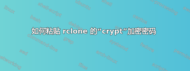 如何粘贴 rclone 的“crypt”加密密码