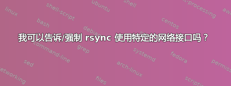 我可以告诉/强制 rsync 使用特定的网络接口吗？