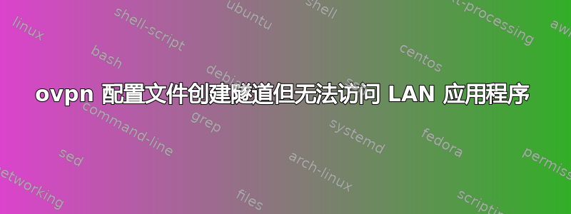 ovpn 配置文件创建隧道但无法访问 LAN 应用程序