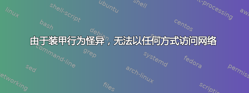 由于装甲行为怪异，无法以任何方式访问网络