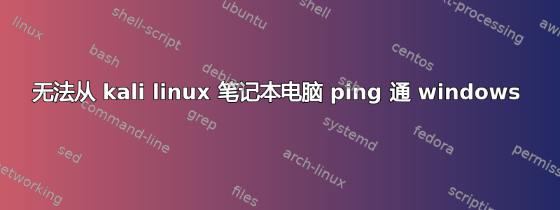 无法从 kali linux 笔记本电脑 ping 通 windows