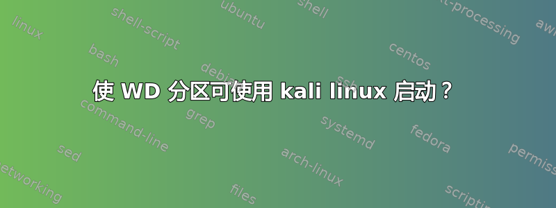 使 WD 分区可使用 kali linux 启动？