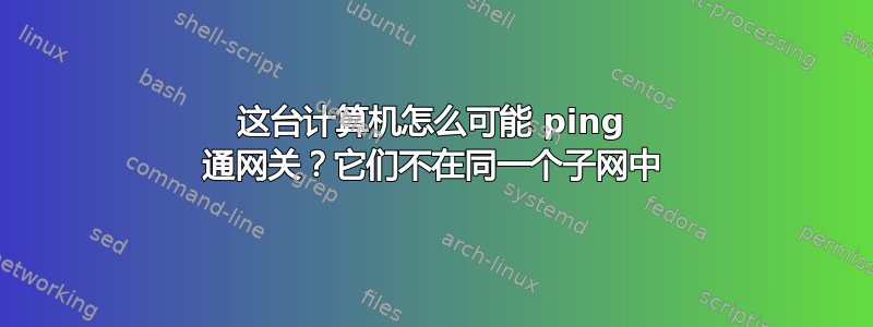 这台计算机怎么可能 ping 通网关？它们不在同一个子网中