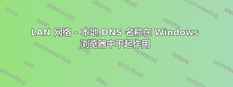 LAN 网络 - 本地 DNS 名称在 Windows 浏览器中不起作用