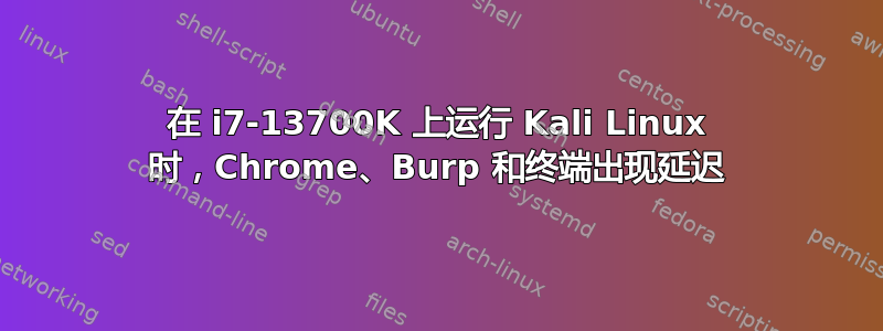 在 i7-13700K 上运行 Kali Linux 时，Chrome、Burp 和终端出现延迟