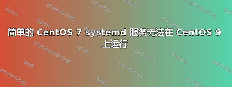 简单的 CentOS 7 systemd 服务无法在 CentOS 9 上运行