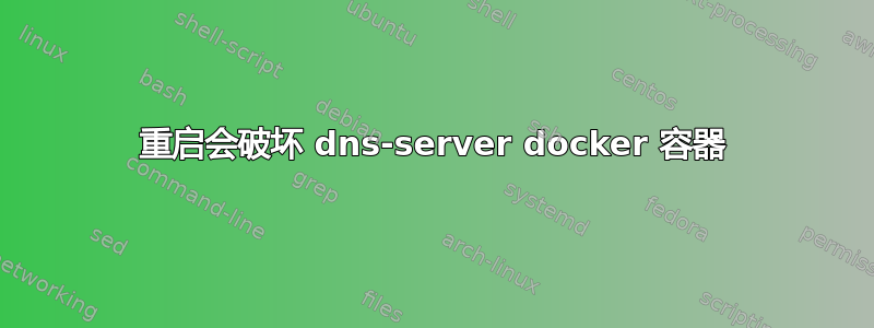 重启会破坏 dns-server docker 容器