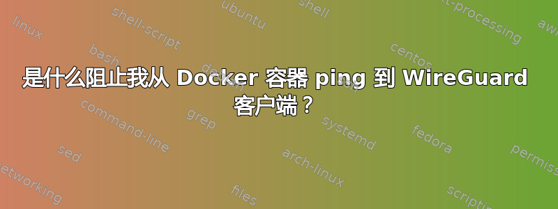 是什么阻止我从 Docker 容器 ping 到 WireGuard 客户端？