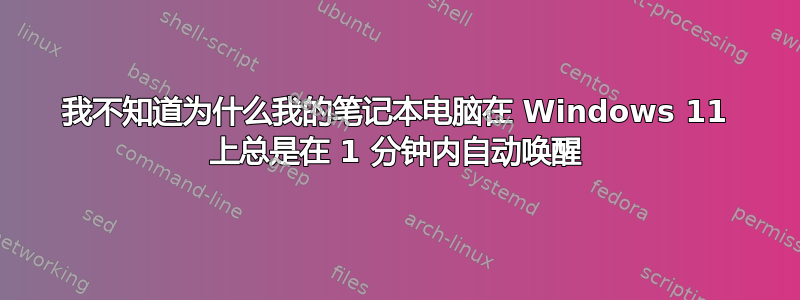 我不知道为什么我的笔记本电脑在 Windows 11 上总是在 1 分钟内自动唤醒