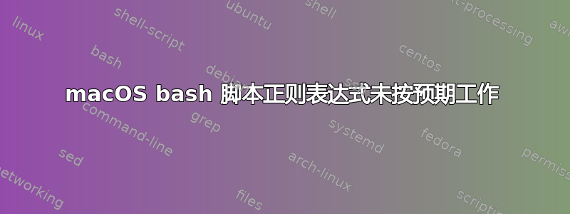 macOS bash 脚本正则表达式未按预期工作