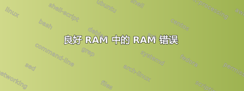 良好 RAM 中的 RAM 错误