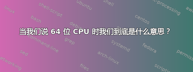 当我们说 64 位 CPU 时我们到底是什么意思？