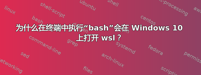 为什么在终端中执行“bash”会在 Windows 10 上打开 wsl？