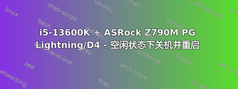 i5-13600K + ASRock Z790M PG Lightning/D4 - 空闲状态下关机并重启