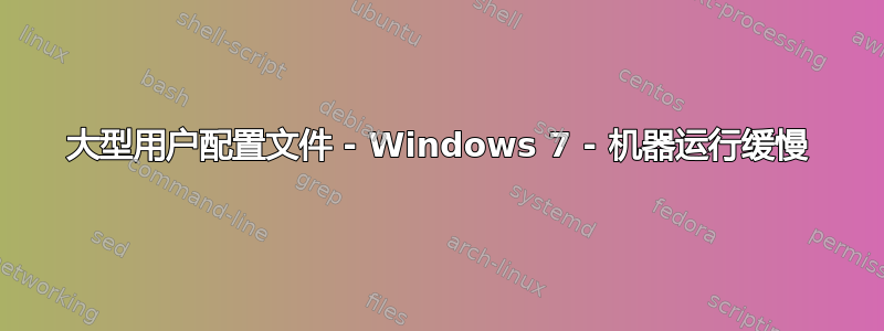 大型用户配置文件 - Windows 7 - 机器运行缓慢