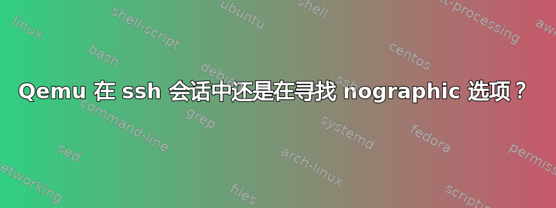 Qemu 在 ssh 会话中还是在寻找 nographic 选项？