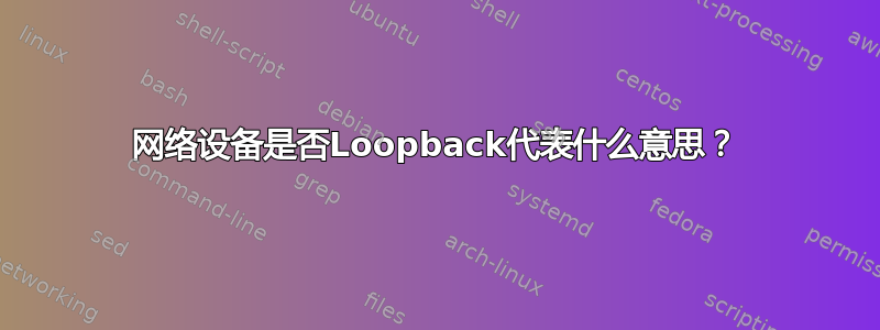 网络设备是否Loopback代表什么意思？