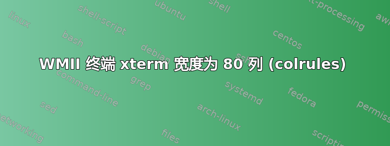 WMII 终端 xterm 宽度为 80 列 (colrules)