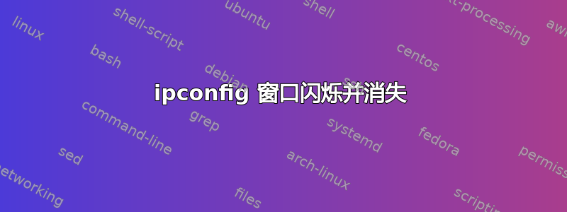 ipconfig 窗口闪烁并消失