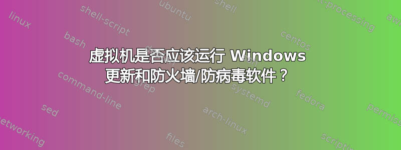 虚拟机是否应该运行 Windows 更新和防火墙/防病毒软件？