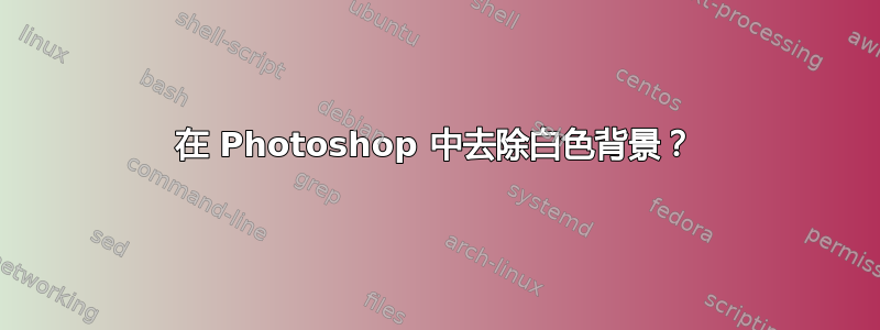 在 Photoshop 中去除白色背景？