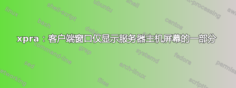 xpra：客户端窗口仅显示服务器主机屏幕的一部分