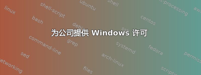 为公司提供 Windows 许可