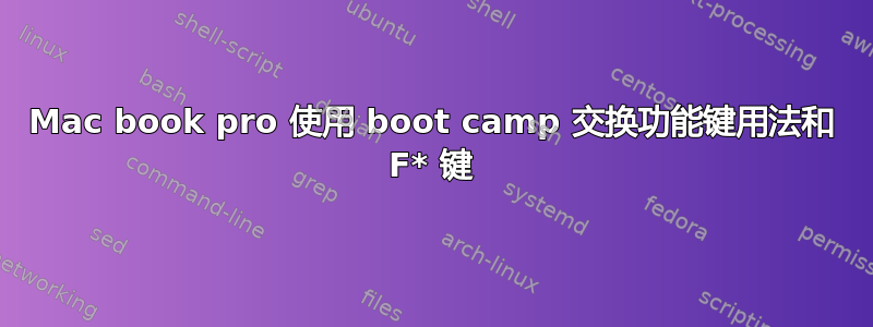 Mac book pro 使用 boot camp 交换功能键用法和 F* 键