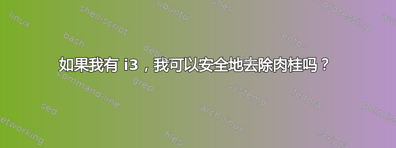 如果我有 i3，我可以安全地去除肉桂吗？