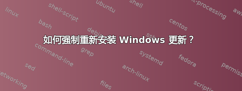 如何强制重新安装 Windows 更新？