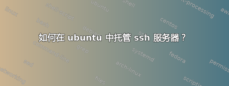 如何在 ubuntu 中托管 ssh 服务器？