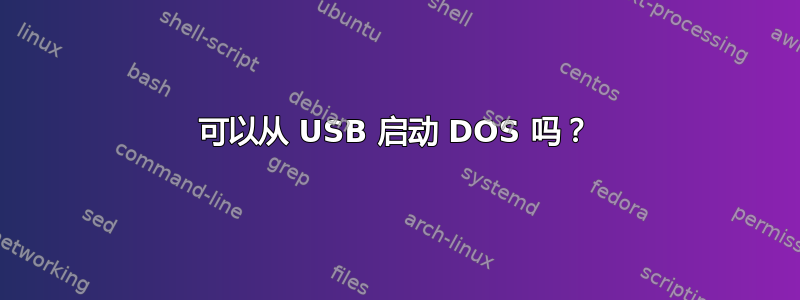 可以从 USB 启动 DOS 吗？