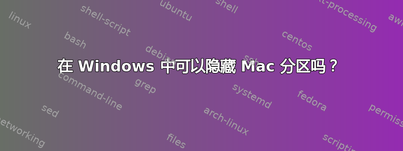 在 Windows 中可以隐藏 Mac 分区吗？