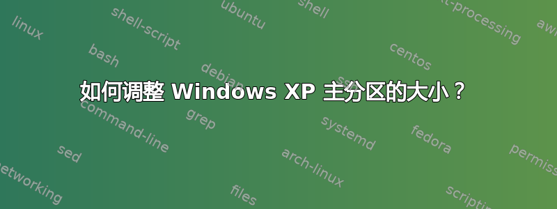 如何调整 Windows XP 主分区的大小？