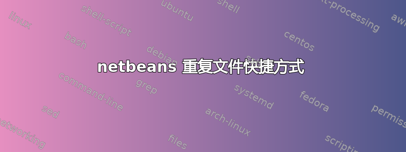 netbeans 重复文件快捷方式