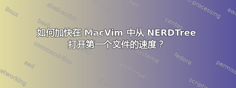 如何加快在 MacVim 中从 NERDTree 打开第一个文件的速度？