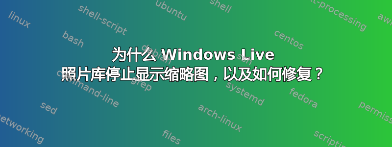 为什么 Windows Live 照片库停止显示缩略图，以及如何修复？