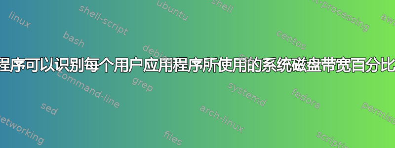 应用程序可以识别每个用户应用程序所使用的系统磁盘带宽百分比吗？