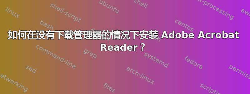 如何在没有下载管理器的情况下安装 Adob​​e Acrobat Reader？