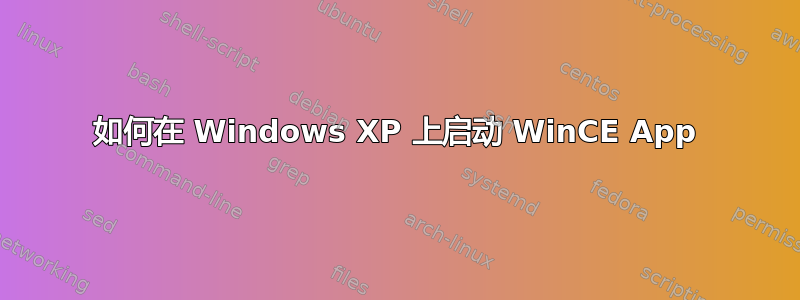 如何在 Windows XP 上启动 WinCE App