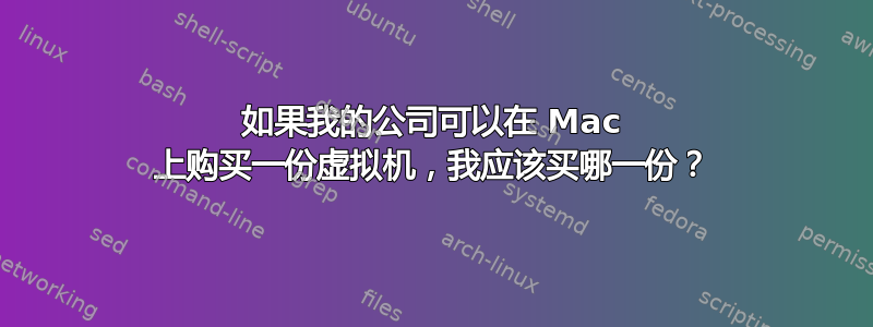 如果我的公司可以在 Mac 上购买一份虚拟机，我应该买哪一份？