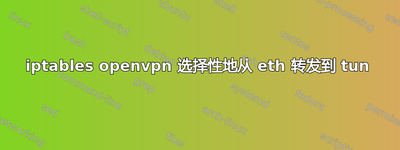 iptables openvpn 选择性地从 eth 转发到 tun