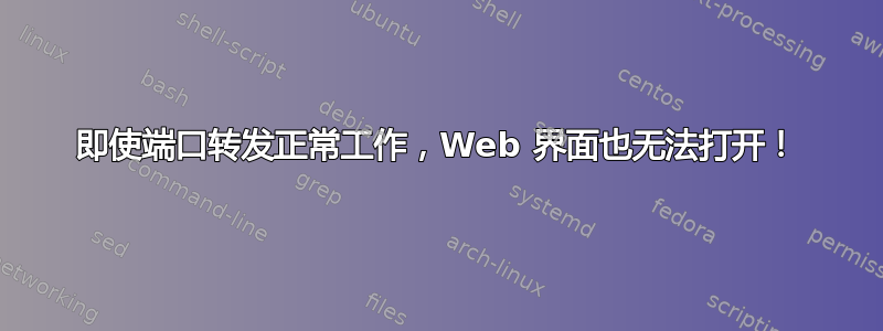 即使端口转发正常工作，Web 界面也无法打开！