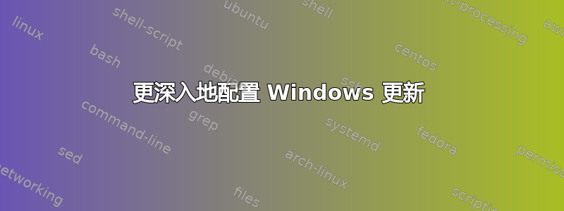 更深入地配置 Windows 更新