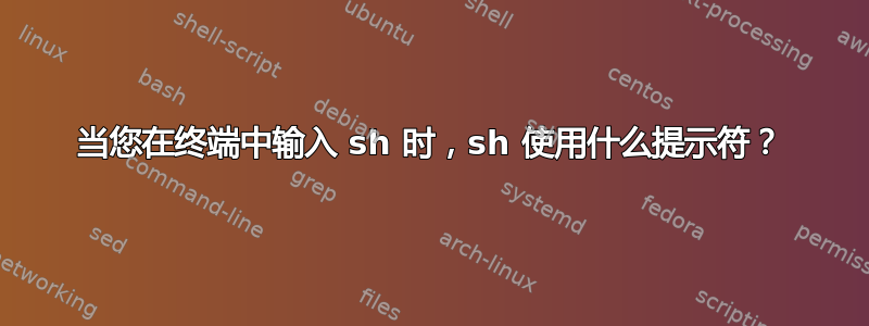 当您在终端中输入 sh 时，sh 使用什么提示符？