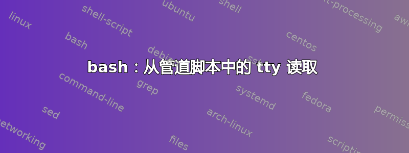 bash：从管道脚本中的 tty 读取