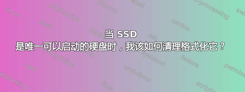 当 SSD 是唯一可以启动的硬盘时，我该如何清理格式化它？