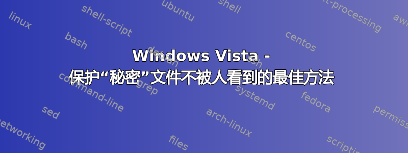 Windows Vista - 保护“秘密”文件不被人看到的最佳方法